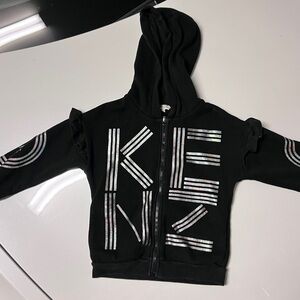 Kenzo girl black Hoodie with Silver Accents